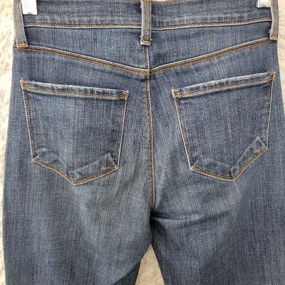 L'AGENCE Woman's Jordan High Rise Crop Straight Distressed Jeans Size 23 - Picture 7 of 14